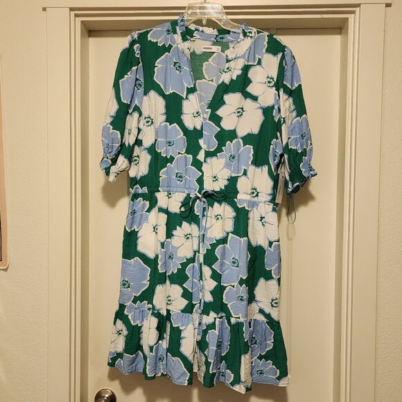 *NWT* Blue & Green Rayon XXL Sonoma midi swing dress - Picture 10 of 11